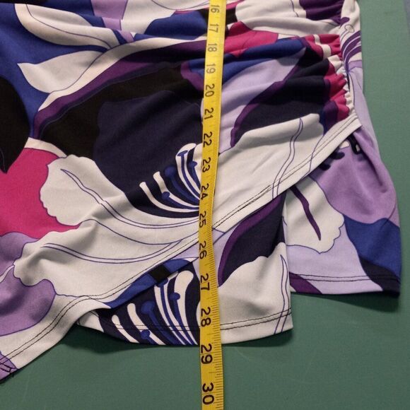 Jennifer Lopez Woman's 2X Long sleeve Abstract Asymmetrical Deep V Neck Top - Picture 6 of 7